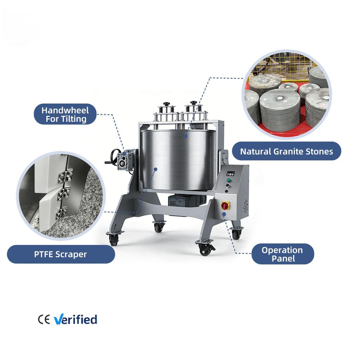 5.5KG-100KG WNJchocolate melanger machine cocoa stone milling machine for sale