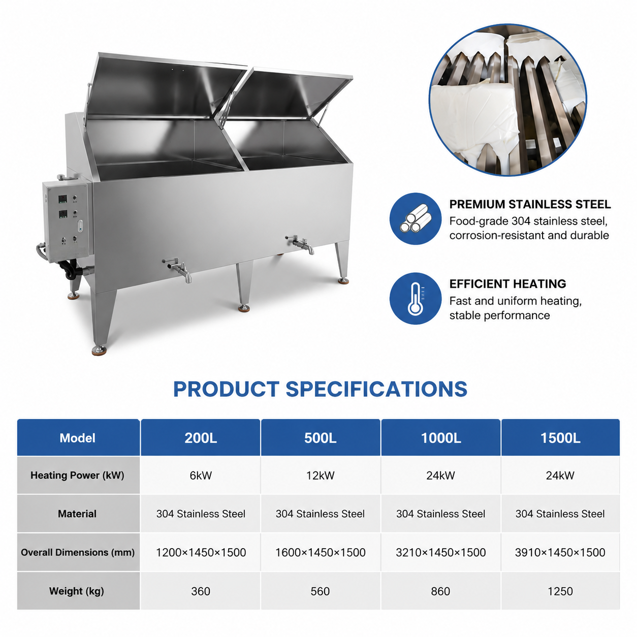 3.Cocoa butter heater tank for chocolate factory production