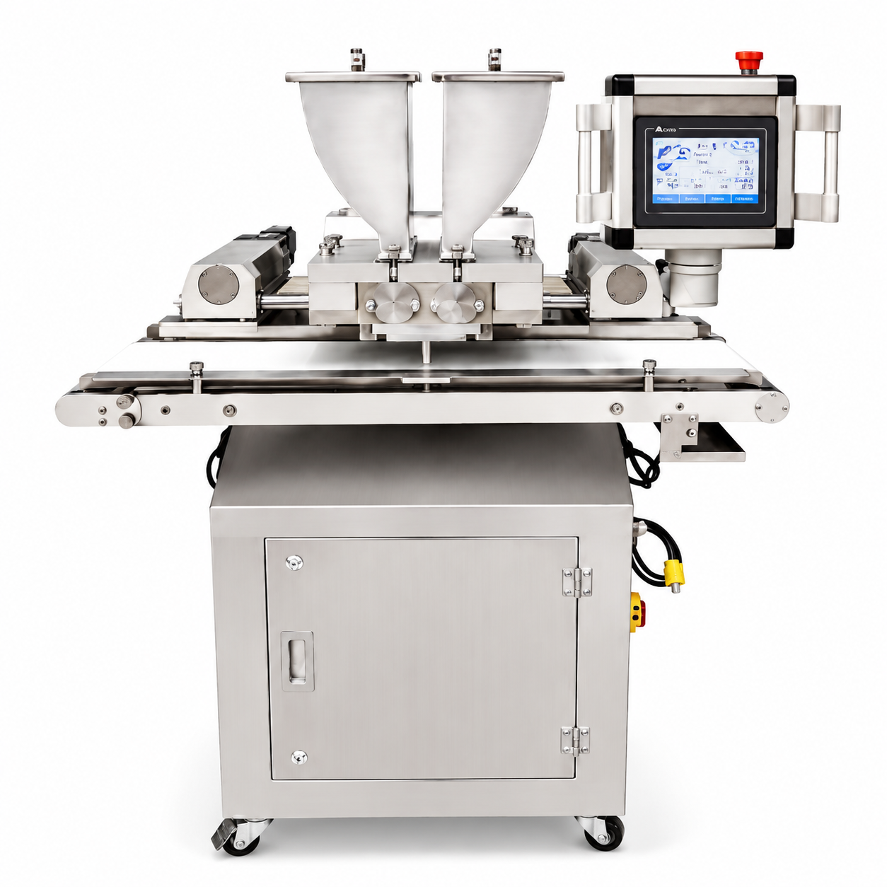 WNJ Small Filled Chocolate Depositing Machine with PLC Control for Pralines, Truffles & Chocolate Center Filling Production