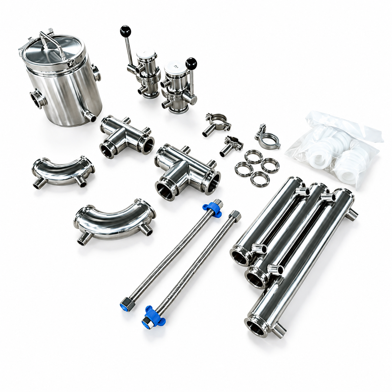 WNJ Chocolate Holding Pipeline Components for Chocolate Production Lines | 304 Stainless Steel Insulated Pipes & Fittings