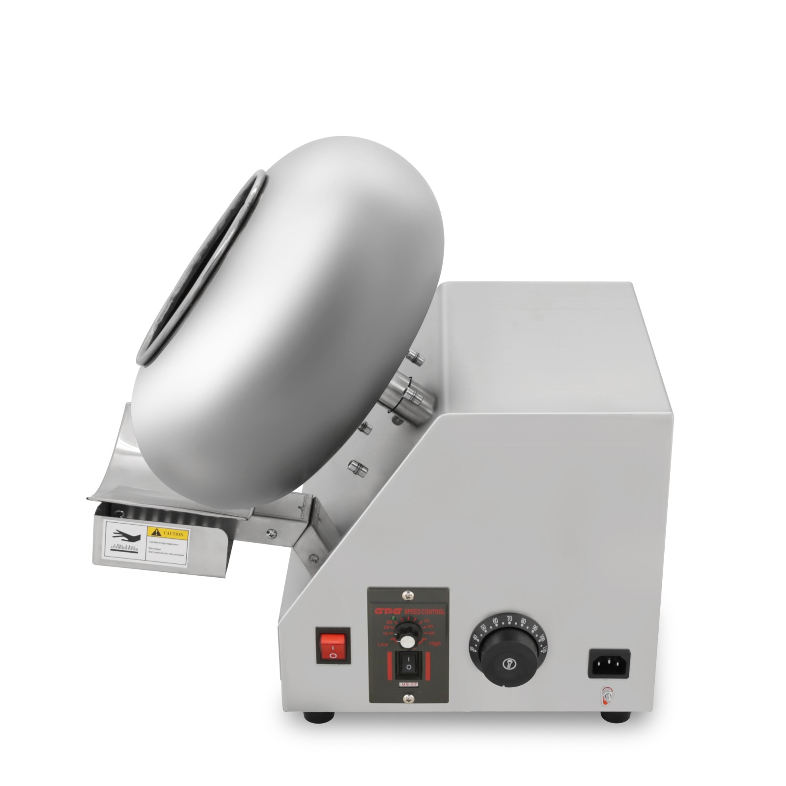 WNJ 8L Chocolate Coating Machine for Nuts, Candy & Snacks | Stainless Steel Sugar Coating Pan with Adjustable Speed