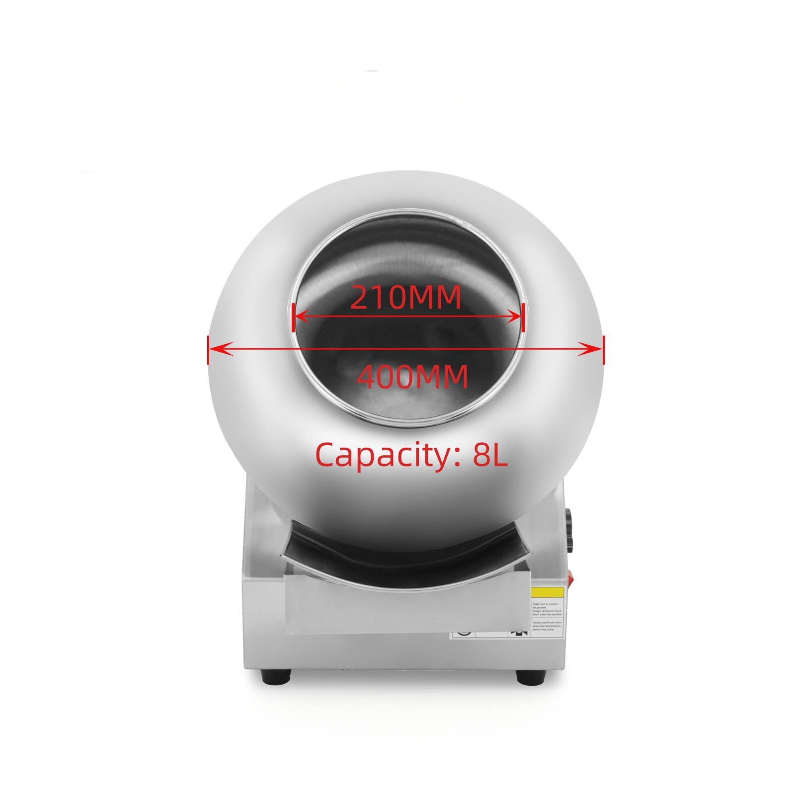 WNJ 8L Chocolate Coating Machine for Nuts, Candy & Snacks | Stainless Steel Sugar Coating Pan with Adjustable Speed
