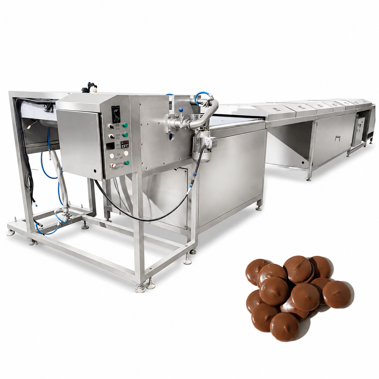 WNJ Drum Type Chocolate Dropping Production Line for Chocolate Button Drops & Confectionery Manufacturing