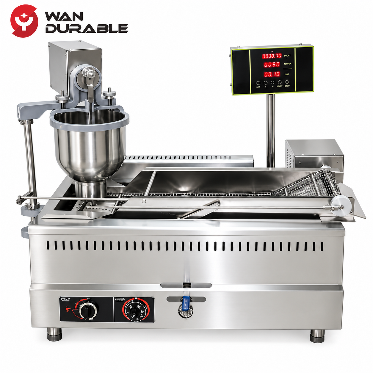 Double-row fully automatic gas-powered donut machine